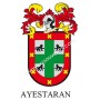 Llavero heráldico - AYESTARAN - Personalizado con apellido, escudo de la familia y breve descripción del origen genealógico.