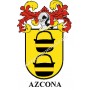 Llavero heráldico - AZCONA - Personalizado con apellido, escudo de la familia y breve descripción del origen genealógico.