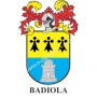 Heraldic keychain - BADIOLA - Personalized with surname, family crest and brief description of the genealogical origin.