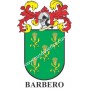 Llavero heráldico - BARBERO - Personalizado con apellido, escudo de la familia y breve descripción del origen genealógico.