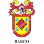 Llavero heráldico - BARCO - Personalizado con apellido, escudo de la familia y breve descripción del origen genealógico.
