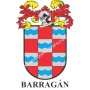 Llavero heráldico - BARRAGAN - Personalizado con apellido, escudo de la familia y breve descripción del origen genealógico.