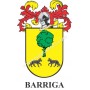 Llavero heráldico - BARRIGA - Personalizado con apellido, escudo de la familia y breve descripción del origen genealógico.