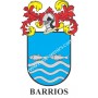 Llavero heráldico - BARRIOS - Personalizado con apellido, escudo de la familia y breve descripción del origen genealógico.