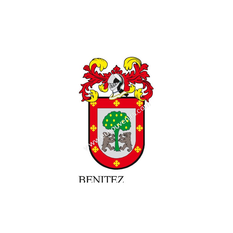 Heraldic keychain - BENITEZ - Personalized with surname, family crest ...