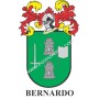 Heraldic keychain - BERNARDO - Personalized with surname, family crest and brief description of the genealogical origin.