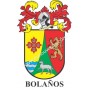 Llavero heráldico - BOLAÑOS - Personalizado con apellido, escudo de la familia y breve descripción del origen genealógico.