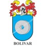 Heraldic keychain - BOLIVAR - Personalized with surname, family crest and brief description of the genealogical origin.