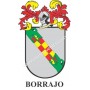 Llavero heráldico - BORRAJO - Personalizado con apellido, escudo de la familia y breve descripción del origen genealógico.