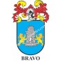 Llavero heráldico - BRAVO - Personalizado con apellido, escudo de la familia y breve descripción del origen genealógico.