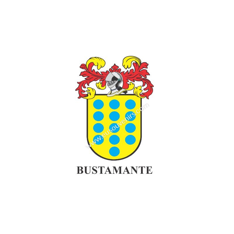 Llavero heráldico BUSTAMANTE Personalizado con apellido,