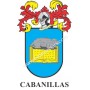 Llavero heráldico - CABANILLAS - Personalizado con apellido, escudo de la familia y breve descripción del origen genealógico.