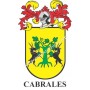 Heraldic keychain - CABRALES - Personalized with surname, family crest and brief description of the genealogical origin.