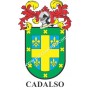 Llavero heráldico - CADALSO - Personalizado con apellido, escudo de la familia y breve descripción del origen genealógico.