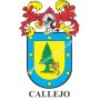 Llavero heráldico - CALLEJO - Personalizado con apellido, escudo de la familia y breve descripción del origen genealógico.