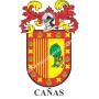 Llavero heráldico - CAÑAS - Personalizado con apellido, escudo de la familia y breve descripción del origen genealógico.