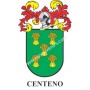 Llavero heráldico - CENTENO - Personalizado con apellido, escudo de la familia y breve descripción del origen genealógico.