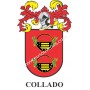 Llavero heráldico - COLLADO - Personalizado con apellido, escudo de la familia y breve descripción del origen genealógico.