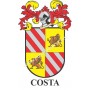 Llavero heráldico - COSTA - Personalizado con apellido, escudo de la familia y breve descripción del origen genealógico.