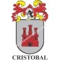Llavero heráldico - CRISTOBAL - Personalizado con apellido, escudo de la familia y breve descripción del origen genealógico.