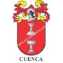 Llavero heráldico - CUENCA - Personalizado con apellido, escudo de la familia y breve descripción del origen genealógico.