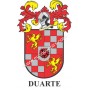 Llavero heráldico - DUARTE - Personalizado con apellido, escudo de la familia y breve descripción del origen genealógico.