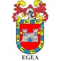 Heraldic keychain - EGEA - Personalized with surname, family crest and brief description of the genealogical origin.