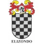 Llavero heráldico - ELIZONDO - Personalizado con apellido, escudo de la familia y breve descripción del origen genealógico.
