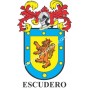 Llavero heráldico - ESCUDERO - Personalizado con apellido, escudo de la familia y breve descripción del origen genealógico.