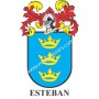 Llavero heráldico - ESTEBAN - Personalizado con apellido, escudo de la familia y breve descripción del origen genealógico.