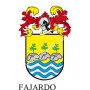 Llavero heráldico - FAJARDO - Personalizado con apellido, escudo de la familia y breve descripción del origen genealógico.