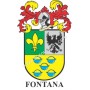 Llavero heráldico - FONTANA - Personalizado con apellido, escudo de la familia y breve descripción del origen genealógico.