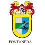 Porte-clés héraldique - FONTANEDA - Personnalisé avec le nom, l'écusson de la famille et une brève description de l'origine géné