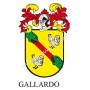 Porte-clés héraldique - GALLARDO - Personnalisé avec le nom, l'écusson de la famille et une brève description de l'origine généa