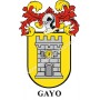 Llavero heráldico - GAYO - Personalizado con apellido, escudo de la familia y breve descripción del origen genealógico.