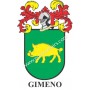 Llavero heráldico - GIMENO - Personalizado con apellido, escudo de la familia y breve descripción del origen genealógico.