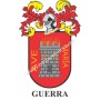 Llavero heráldico - GUERRA - Personalizado con apellido, escudo de la familia y breve descripción del origen genealógico.