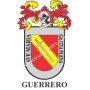 Heraldic keychain - GUERRERO - Personalized with surname, family crest and brief description of the genealogical origin.