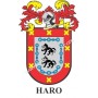 Llavero heráldico - HARO - Personalizado con apellido, escudo de la familia y breve descripción del origen genealógico.