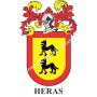 Porte-clés héraldique - HERAS - Personnalisé avec le nom, l'écusson de la famille et une brève description de l'origine généalog
