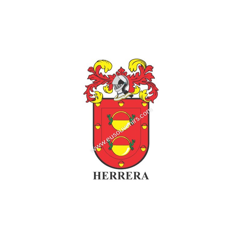 Llavero heráldico - HERRERA - Personalizado con apellido, escudo de la