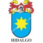 Heraldic keychain - HIDALGO - Personalized with surname, family crest and brief description of the genealogical origin.