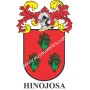 Heraldic keychain - HINOJOSA - Personalized with surname, family crest and brief description of the genealogical origin.