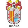 Heraldic keychain - IBAÑEZ - Personalized with surname, family crest and brief description of the genealogical origin.