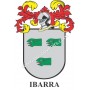 Heraldic keychain - IBARRA - Personalized with surname, family crest and brief description of the genealogical origin.