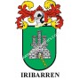Heraldic keychain - IRIBARREN - Personalized with surname, family crest and brief description of the genealogical origin.