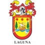 Llavero heráldico - LAGUNA - Personalizado con apellido, escudo de la familia y breve descripción del origen genealógico.