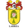 Llavero heráldico - LARREA - Personalizado con apellido, escudo de la familia y breve descripción del origen genealógico.