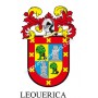 Heraldic keychain - LEQUERICA - Personalized with surname, family crest and brief description of the genealogical origin.