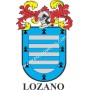 Llavero heráldico - LOZANO - Personalizado con apellido, escudo de la familia y breve descripción del origen genealógico.